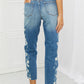 Judy Blue Laila Full Size Straight Leg Distressed Jeans