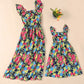 Girls Floral Ruffled Dress