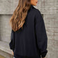 Half Zip Drop Shoulder Sweatshirt and Pocket