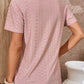 Crisscross V-Neck Eyelet Top