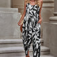 Botanical Print Spaghetti Strap Cropped Jumpsuit