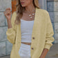 V-Neck Button-Down Dropped Shoulder Cardigan
