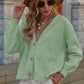 V-Neck Button-Down Dropped Shoulder Cardigan