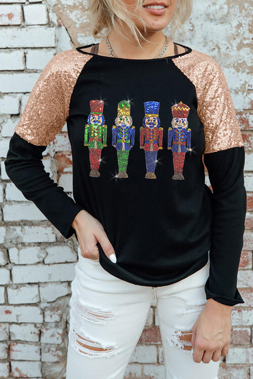 Sequin Nutcracker Long Sleeve Sweatshirt
