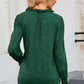 Frill Notched Neck Smocked Designed Long Sleeve Blouse