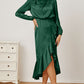 Mock Neck Ruffled Asymmetrical Dress