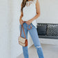 Lace Yoke Round Neck Tank