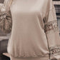 Crochet Long Sleeve Drop Shoulder Blouse