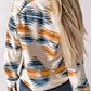 Geometric Snap Button Long Sleeve Jacket