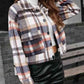 Plaid Collared Neck Button Down Jacket