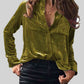 Button Up Collared Shirt with Breast Pockets