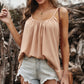 Ruffle Hem Adjustable Spaghetti Strap Cami
