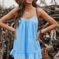 Ruffle Hem Adjustable Spaghetti Strap Cami