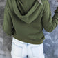Half Snap Drawstring Long Sleeve Hoodie