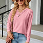 V-Neck Long Sleeve Blouse