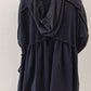 Drawstring High-Low Balloon Sleeve Hoodie
