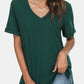 V-Neck Short Sleeve Slit T-Shirt