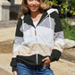 Striped Zip Up Drawstring Hooded Jacket