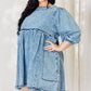 HEYSON Full Size Oversized Denim Babydoll Dress