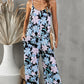 Botanical Print Spaghetti Strap Cropped Jumpsuit
