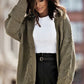 Waffle-Knit Open Front Dropped Shoulder Sweater