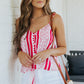 Printed Tie-Front V-Neck Cami