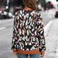 Leopard Round Neck Drop Shoulder Sweatshirt