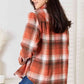 Double Take Plaid Collared Neck Long Sleeve Shirt