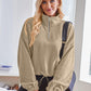 Half Zip Collared Neck Long Sleeve Sweatshirt