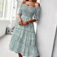 Ditsy Floral Off-Shoulder Smocked Midi Dress
