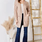 Hailey & Co Full Size Cable-Knit Pocketed Cardigan