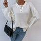 Quarter-Button Slit Sweater