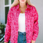 Leopard Raw Hem Jacket