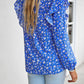 Printed Round Neck Long Sleeve Blouse