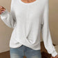 Twisted Waffle-Knit Dropped Shoulder T-Shirt