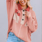 Ribbed Half Button Collared Neck Top