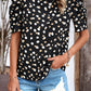 Tied Printed Puff Sleeve Blouse