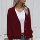 V-Neck Button-Down Dropped Shoulder Cardigan