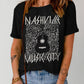 Graphic Cuffed Sleeve Round Neck Tee