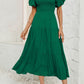 Smocked Square Neck Puff Sleeve Dress
