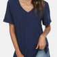 V-Neck Short Sleeve Slit T-Shirt