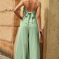Spaghetti Strap Tied Seam Detail Jumpsuit