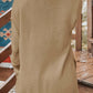 Waffle-Knit Dropped Shoulder Buttoned Sweater