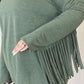 Celeste Full Size Fringe Detail Long Sleeve Top