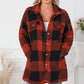 Plaid Button Down Coat with Pockets