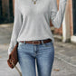 Round Neck Ribbed Long Sleeve T-Shirt