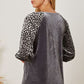 Leopard Round Neck Half Sleeve Blouse