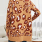 Leopard Open Front Dropped Shoulder Cardigan