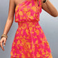 Floral Smocked Waist Tied One-Shoulder Dress