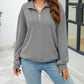 Quarter-Zip Collared Drop Shoulder Sweatshirt